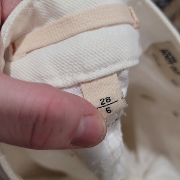 GAP jeans bootcut stretch low rise button zip pockets white ivory tan 28/6 - Picture 7 of 10